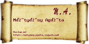 Mátyásy Agáta névjegykártya